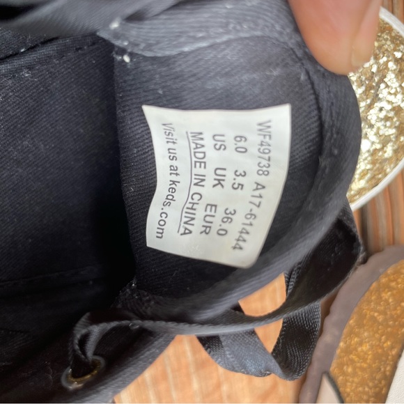 Keds x Kate Spade gold glitter shoes used US6 - Picture 13 of 14